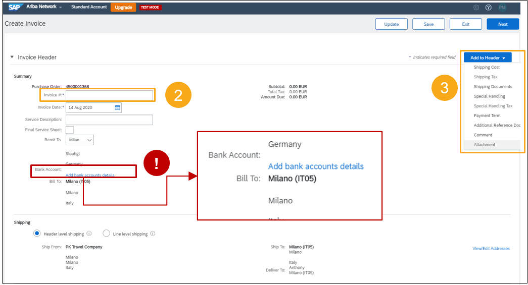 Invoice header detail part1