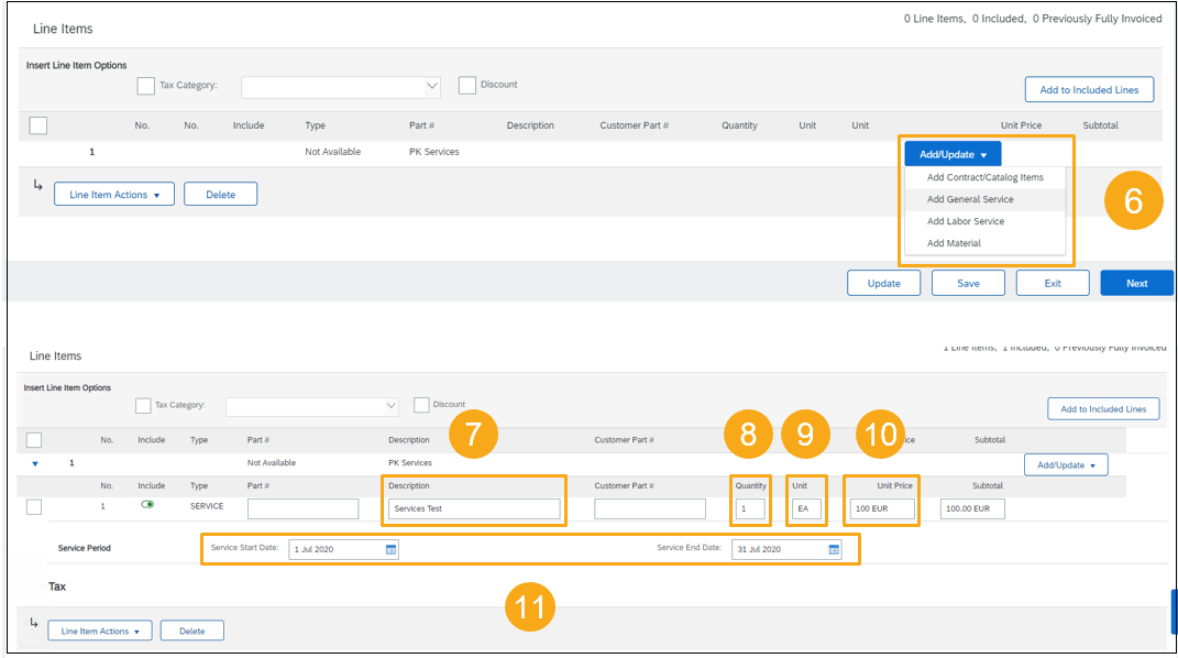 Invoice header detail part3