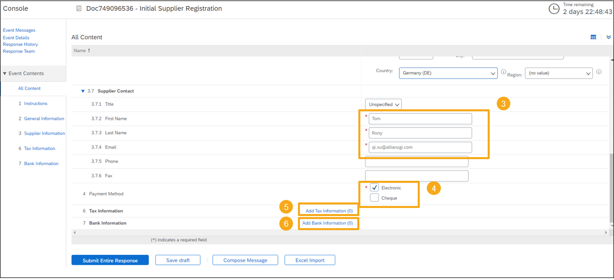 all mandatory fields